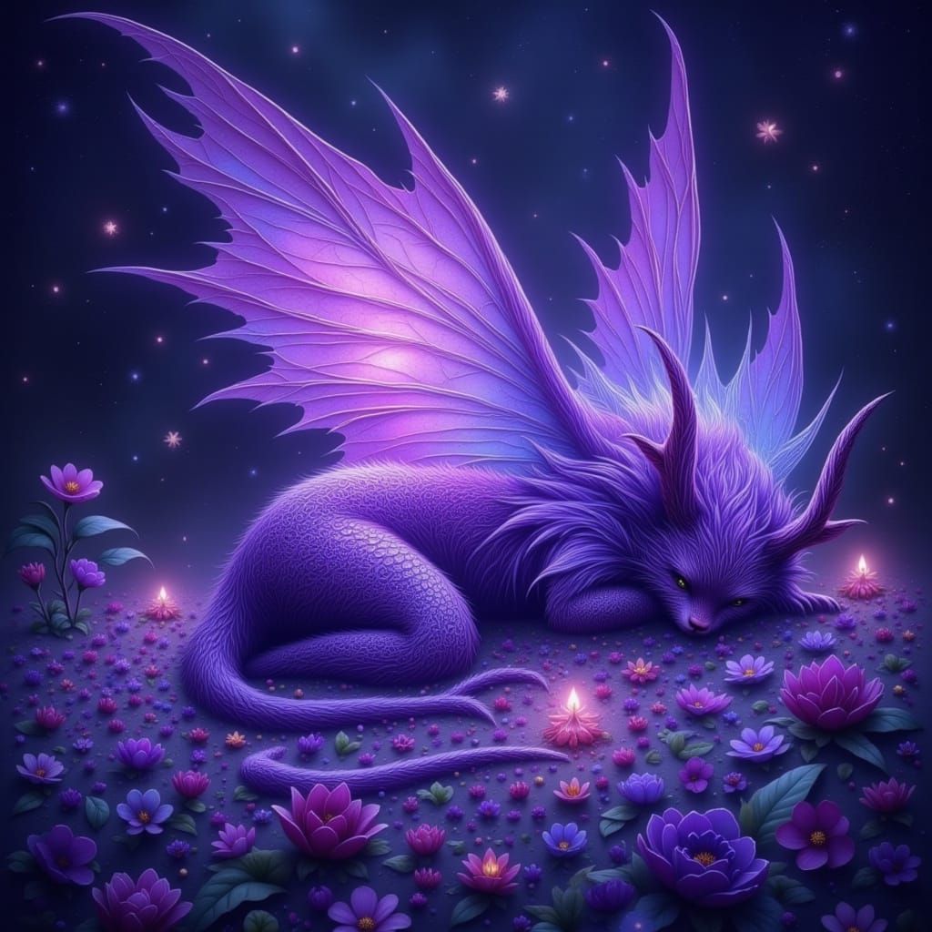 Mystical Creature LilacVenom with Stained Glass Wings