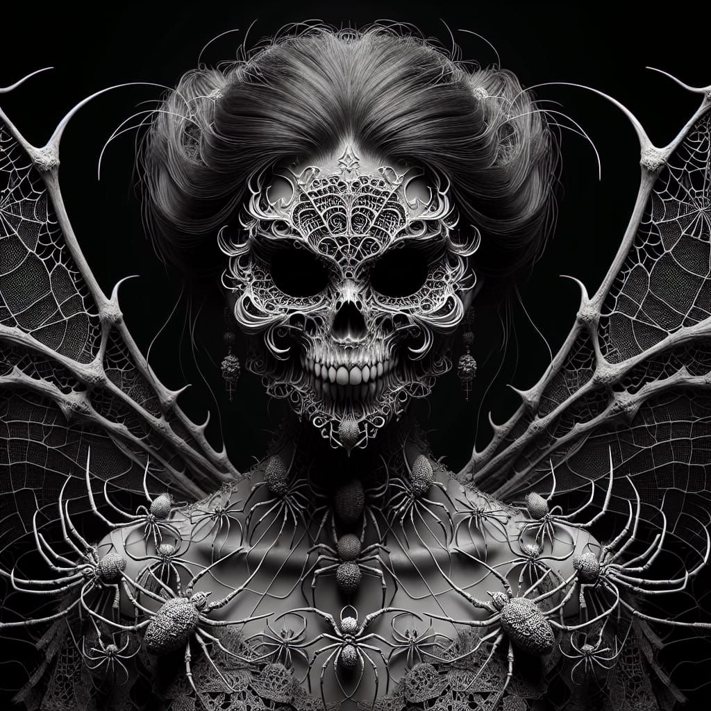 Haunted Spider Fairy Portrait in Hyperrealism