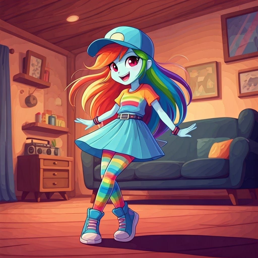 Rainbow Dash Dancing to Rock 'n' Roll
