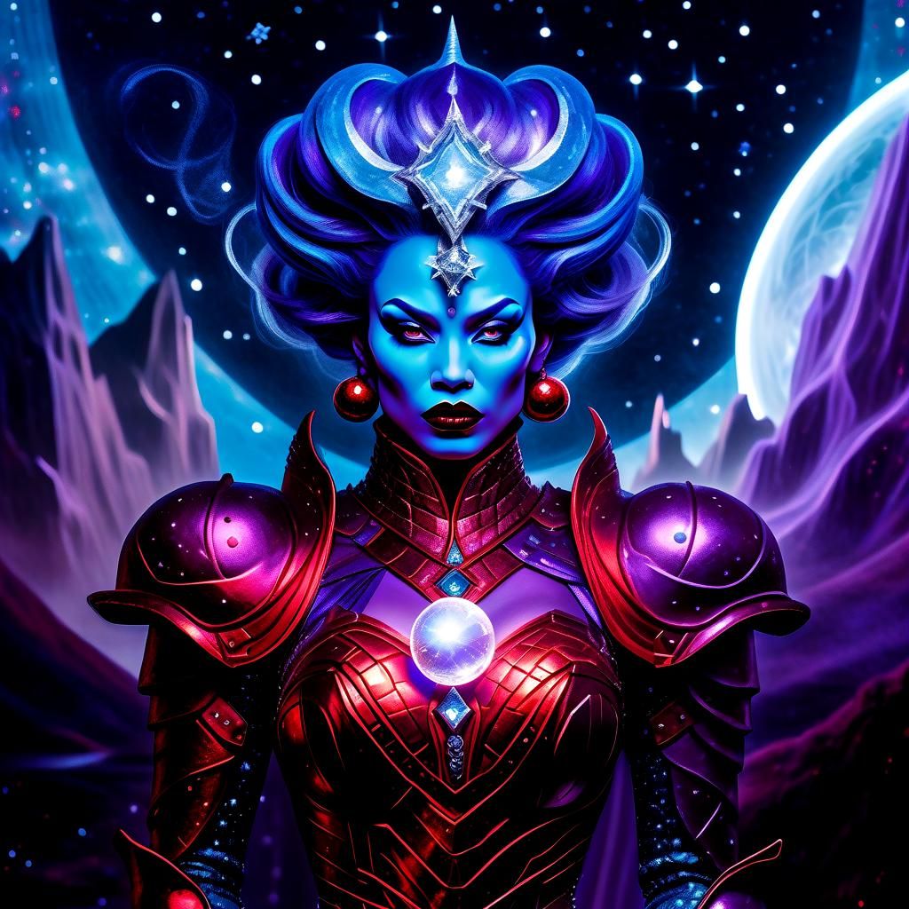 Evil Lynn in Mystical Night Landscape