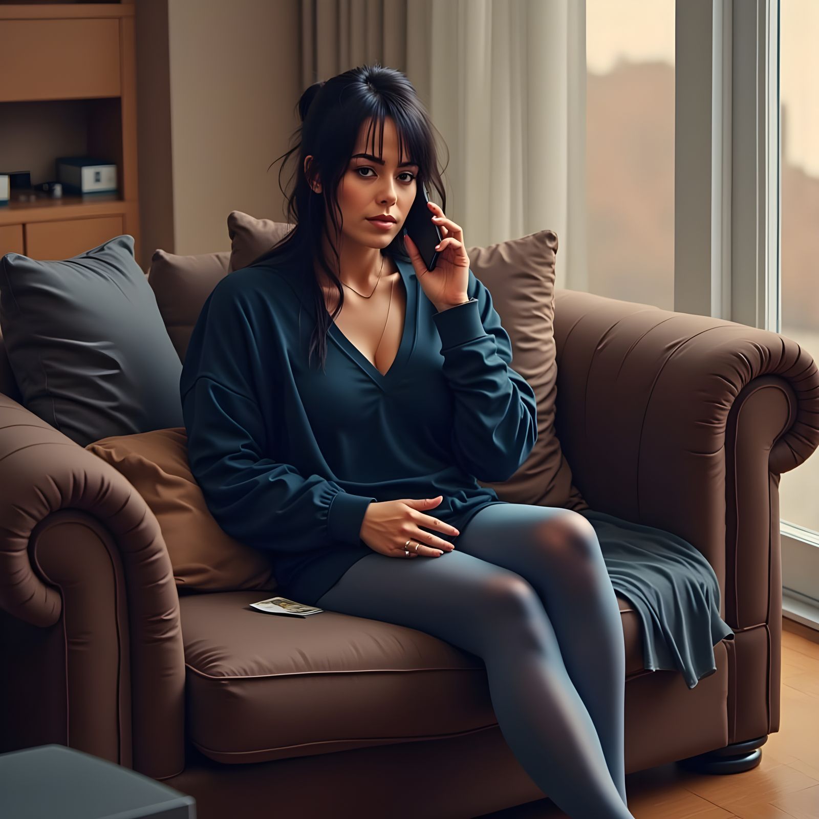 Cozy Living Room Scene in Glitchee Art Style