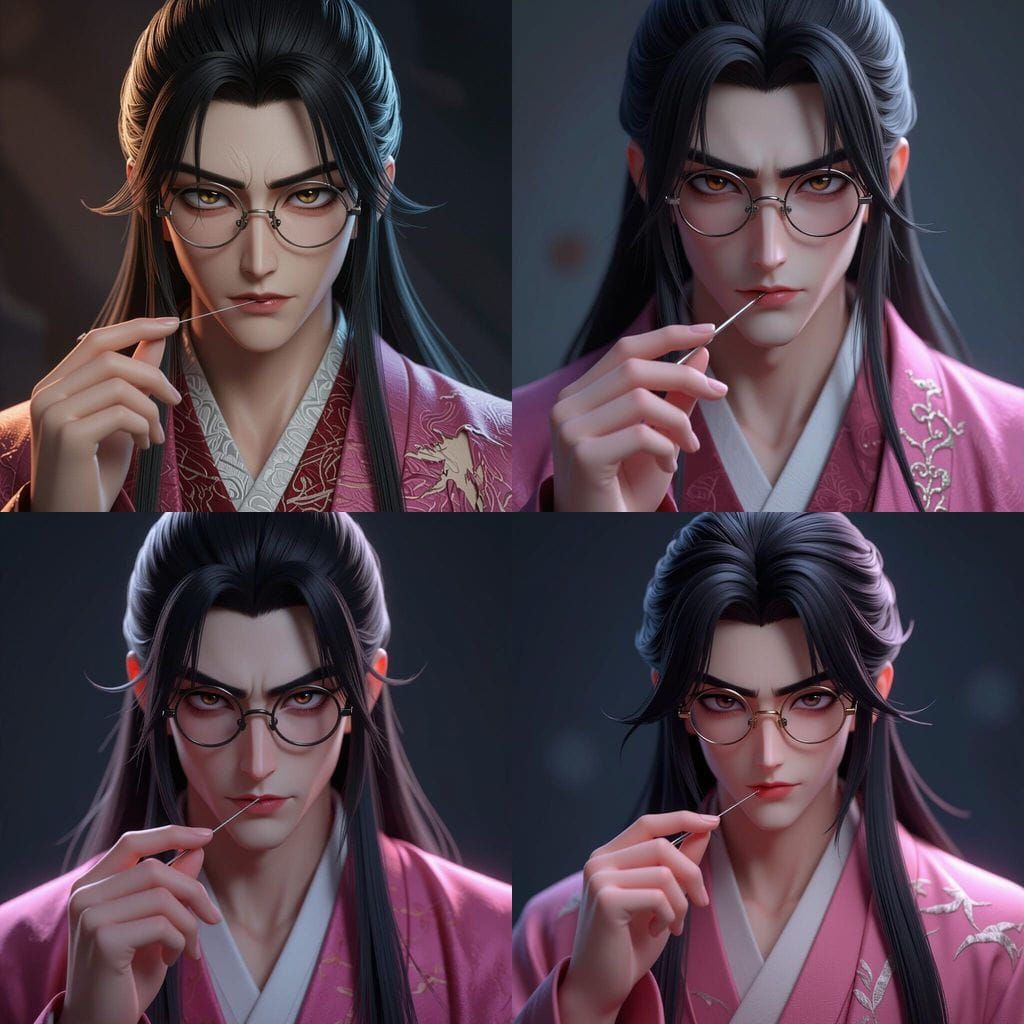 Androgynous Wuxia Villain with Acupuncture Needle