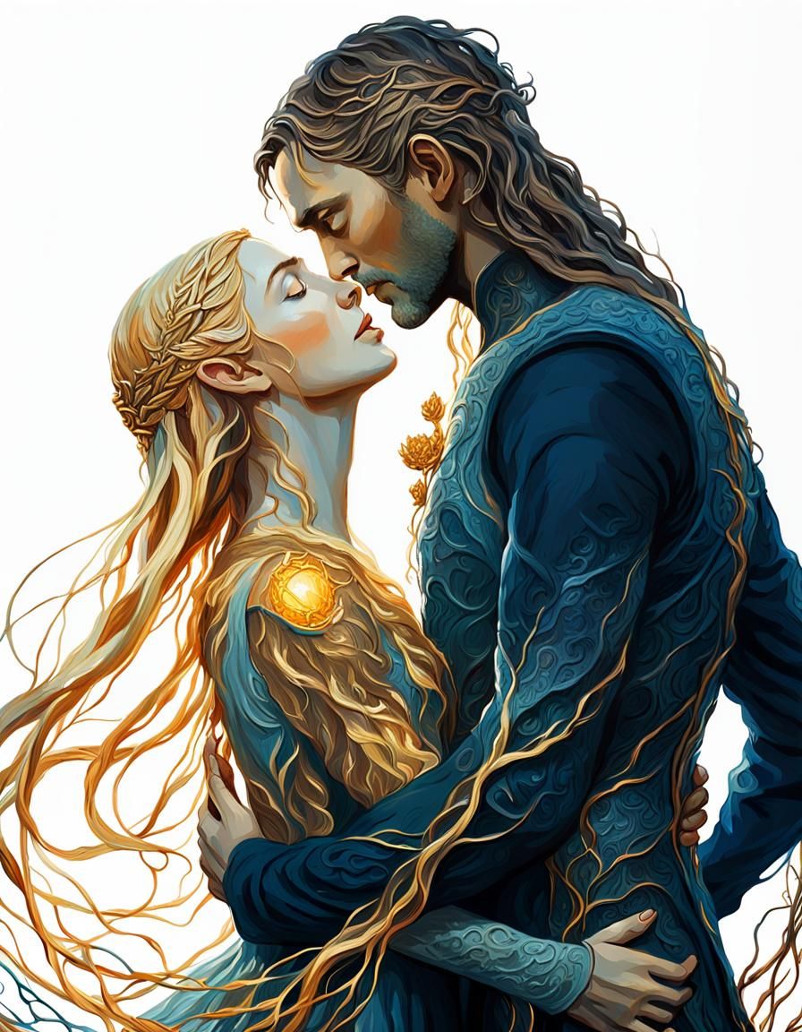 Galadriel and Sauron: Neo-Impressionist Embrace