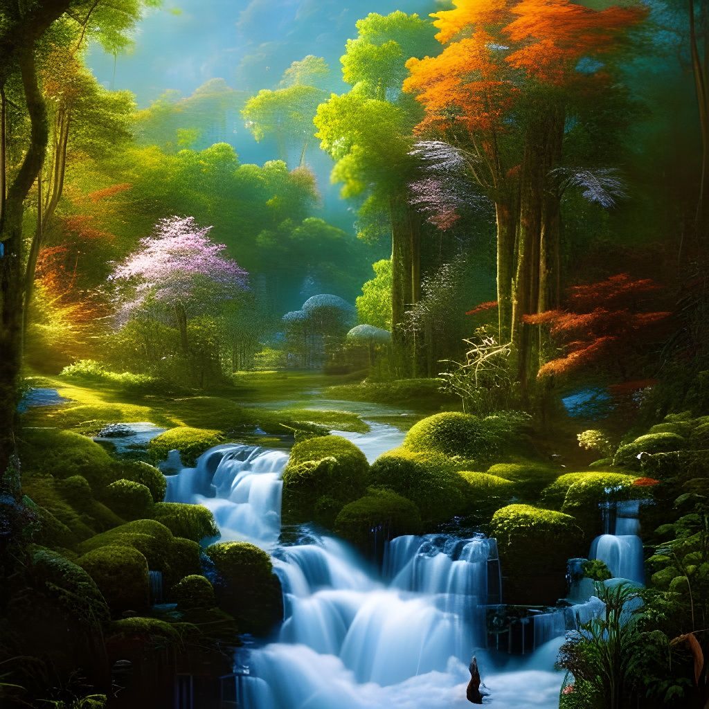 Lush Garden Scene in Gouache and Watercolor