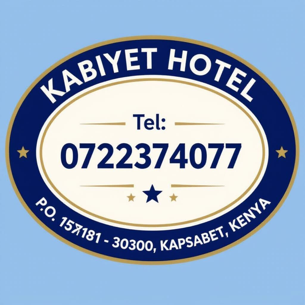 Kabiyet Hotel Logo: Royal Blue and Gold Vector Design