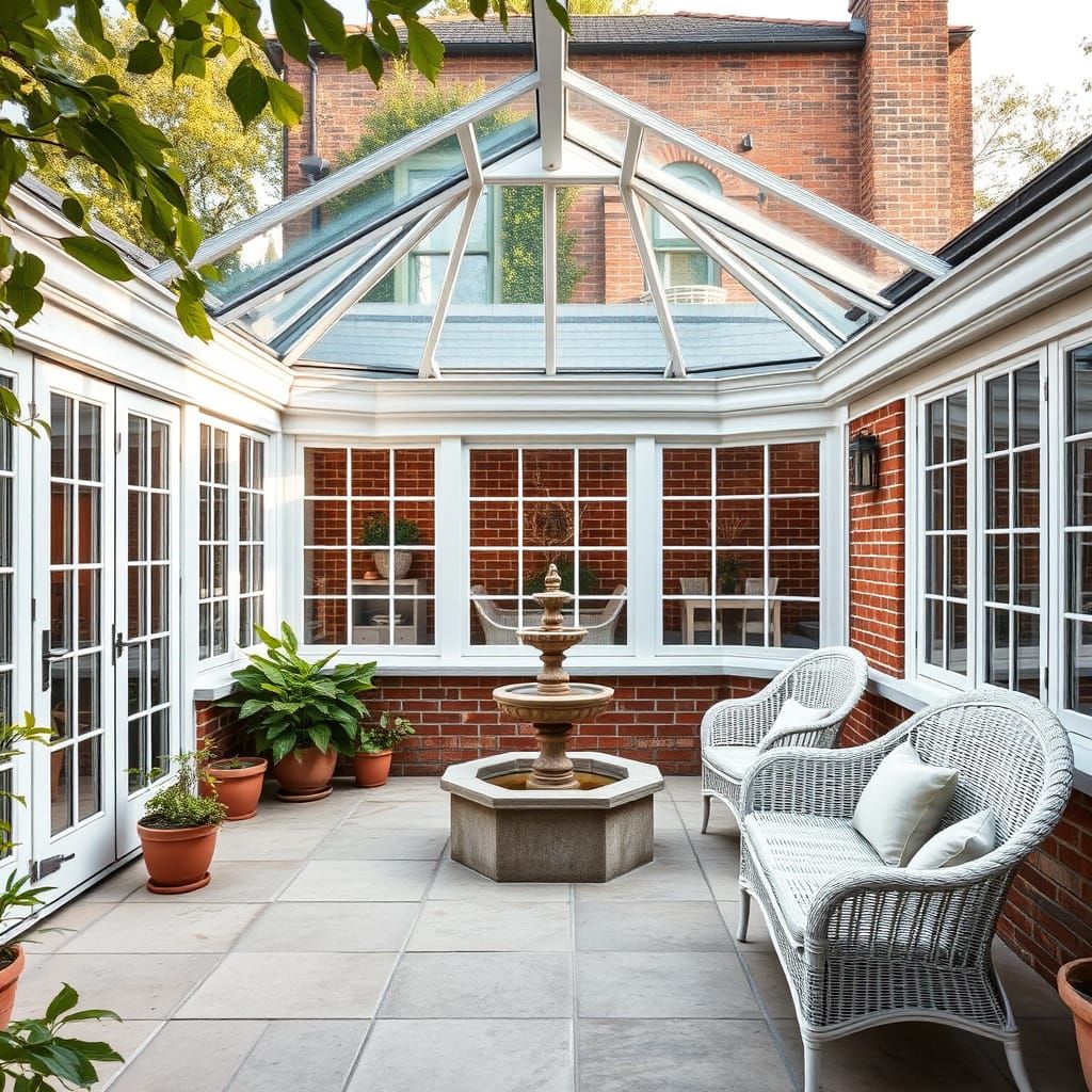 Elegant Conservatory with Octagonal Design and Glass Roof