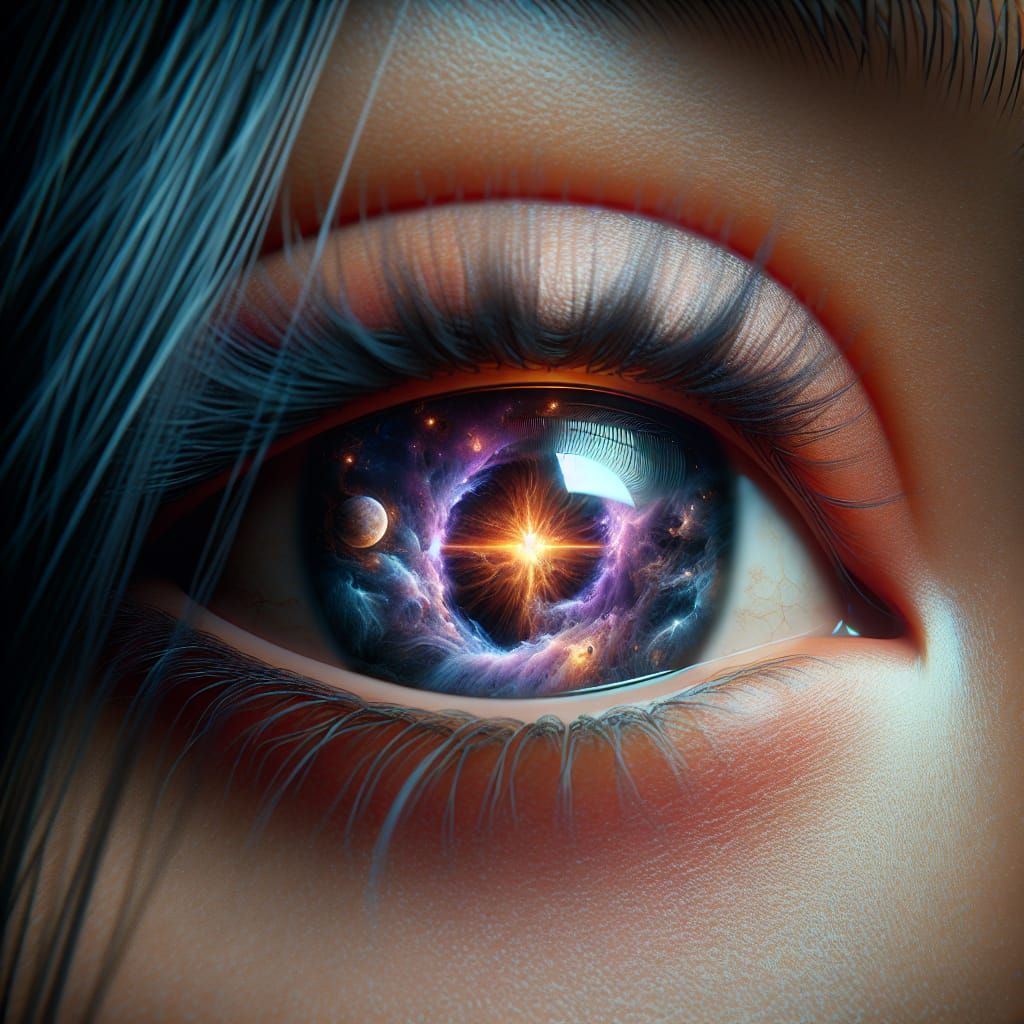 Universe Reflected in a Woman's Eye