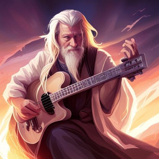 Wizard Guitarist Portrait in Artgerm Style