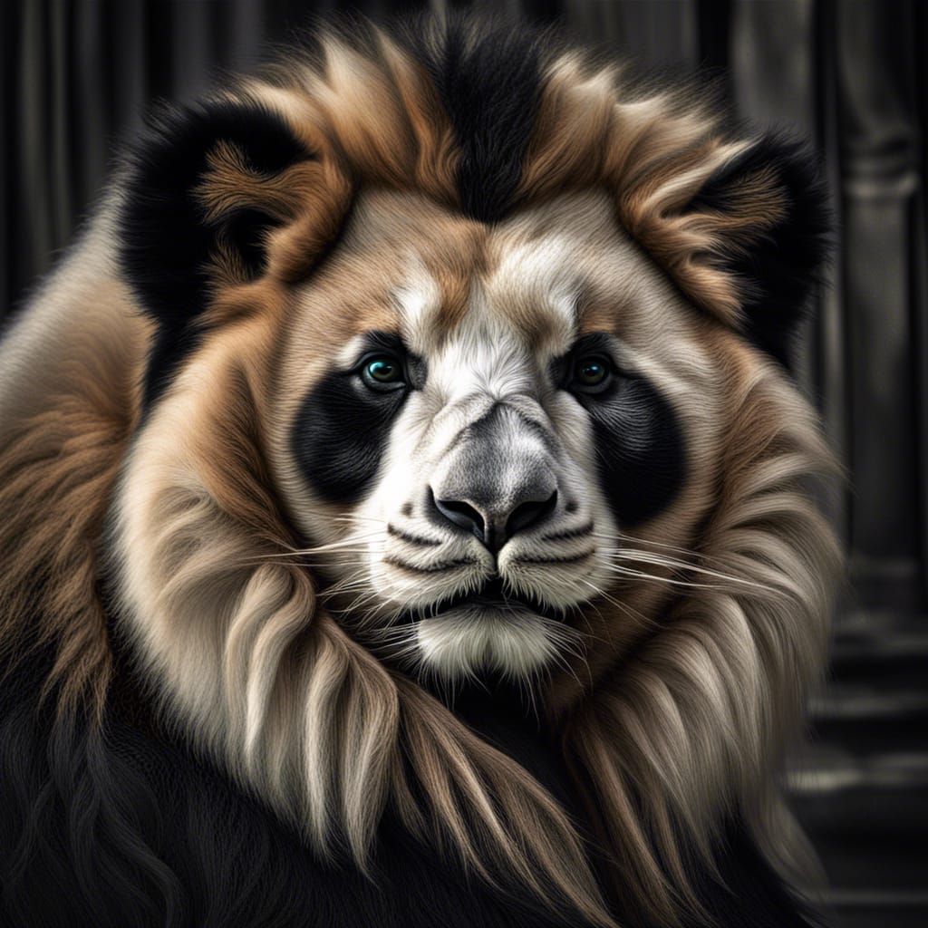 Majestic Pandalion: A Fusion of Panda and Lion