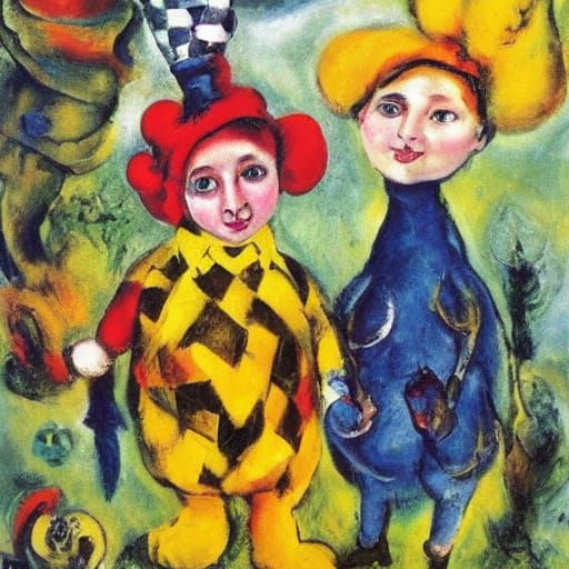 Surreal Rabbits in Forest, Inspired by Modern Masters