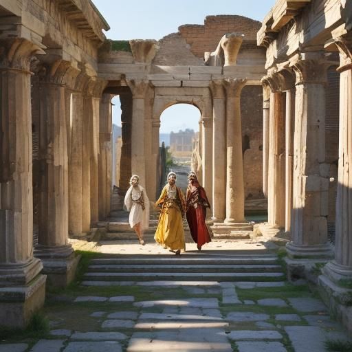 Ancient Fashion Show at Sunset in Pompei
