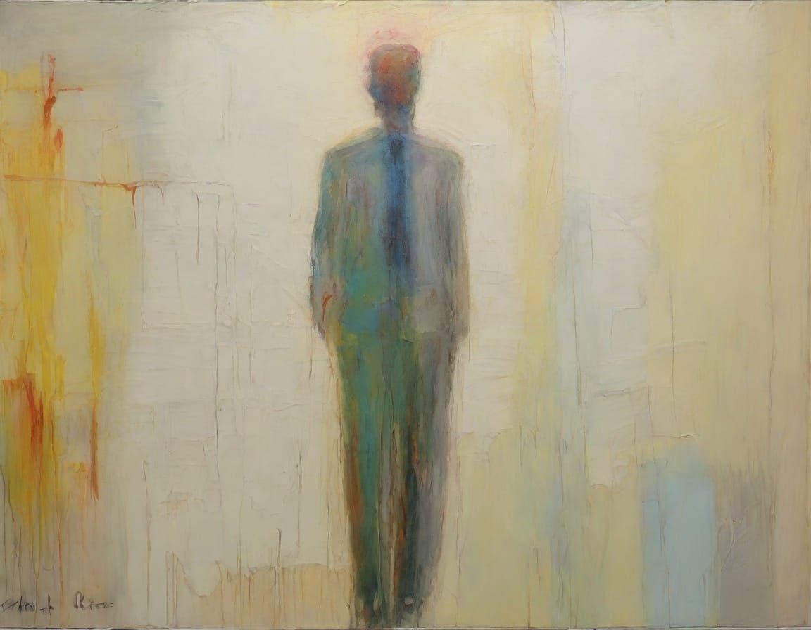 Impressionist Oil Painting: Incomplete Sfumato Figure Sketch