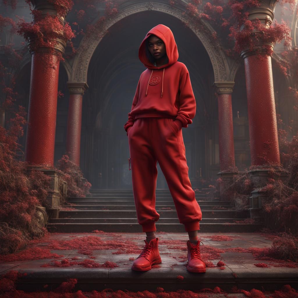 Eshay in Hoodie: Detailed Matte Painting