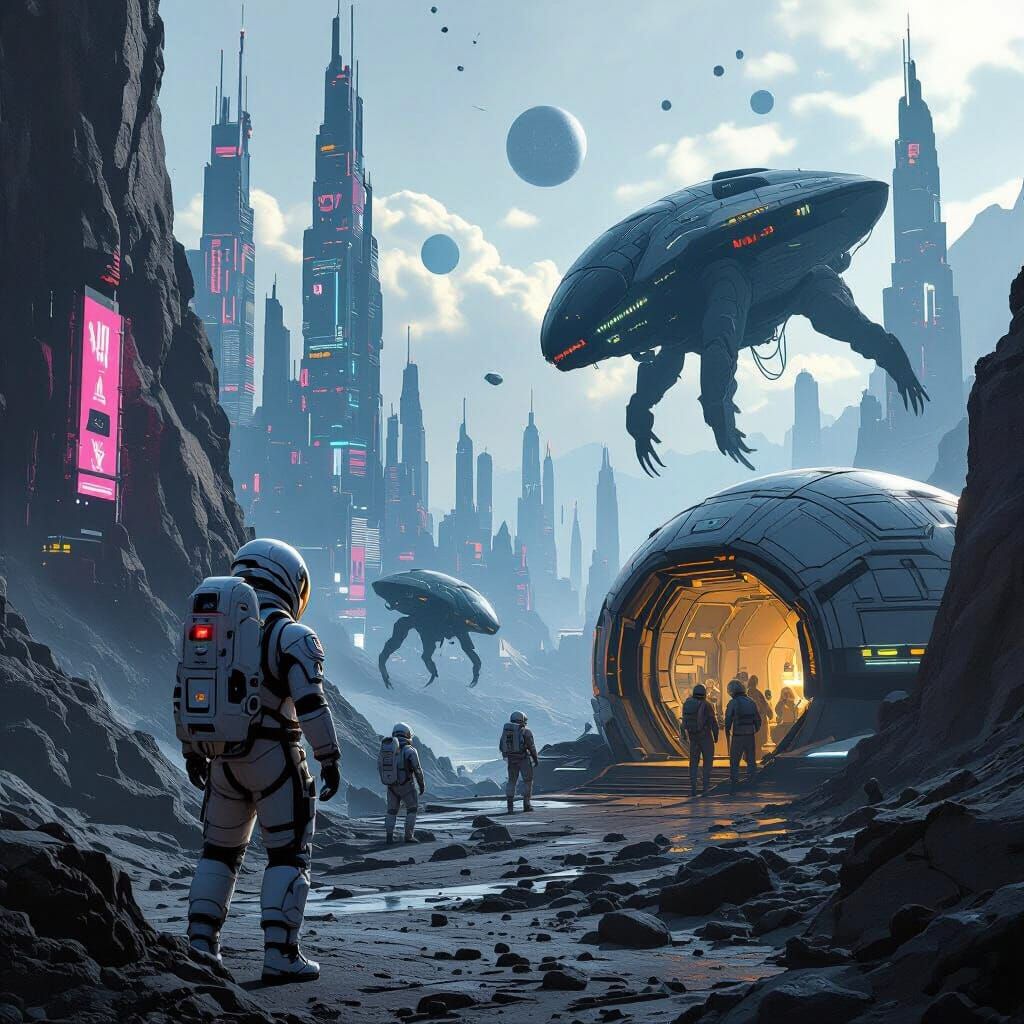 Astronauts Battle Aliens in Cyberpunk Asteroid City