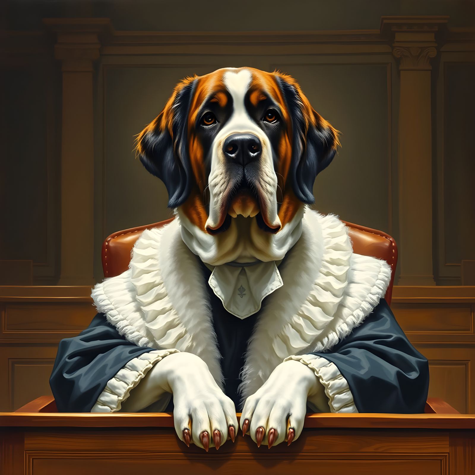 St Bernard in Elegant Judge's Attire