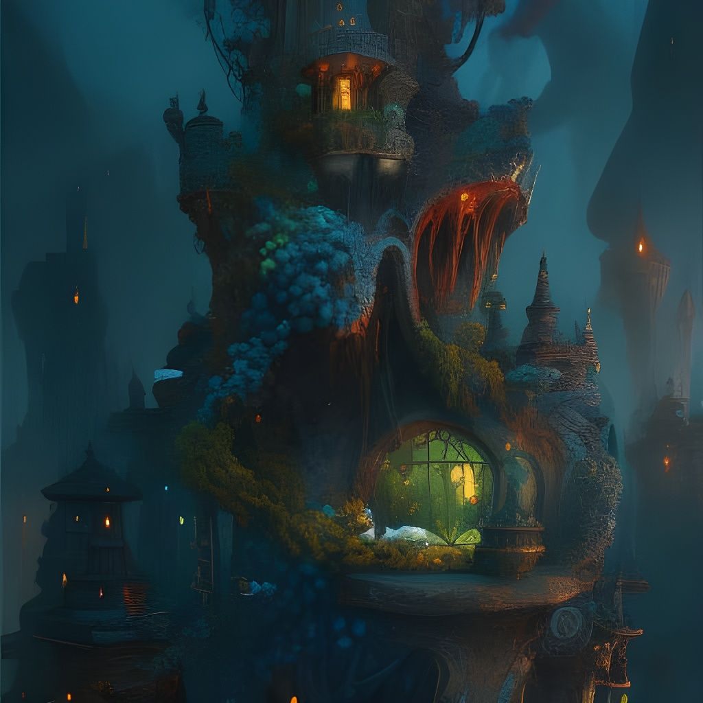 Sinister Mad Wizard Reading Tarot Cards