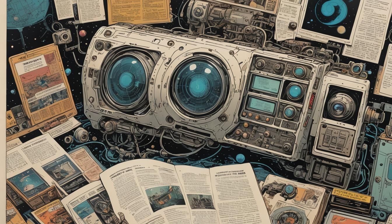 Retrofuturistic Comic Book Art on Mars, Polish School Style