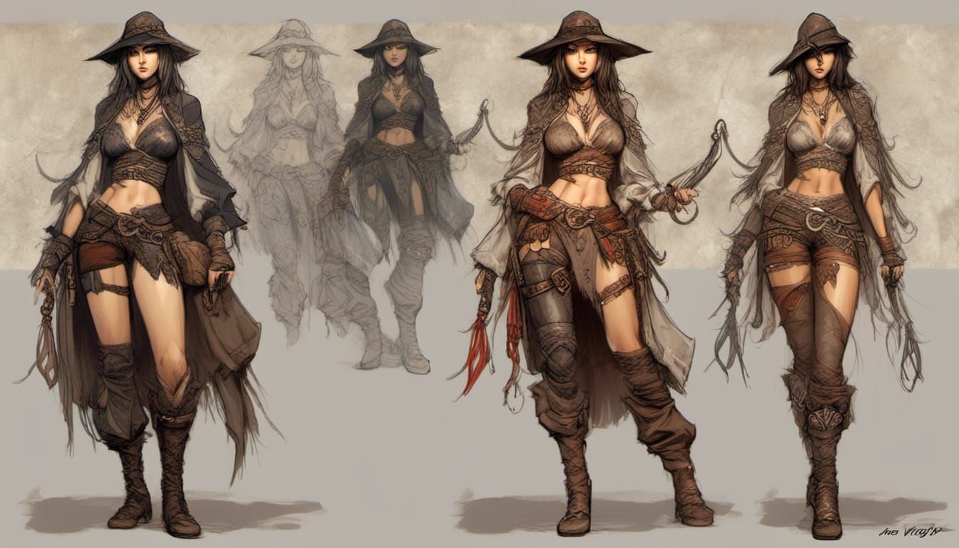 Anime Bandit in Hot Springs Cavern Color Sketch