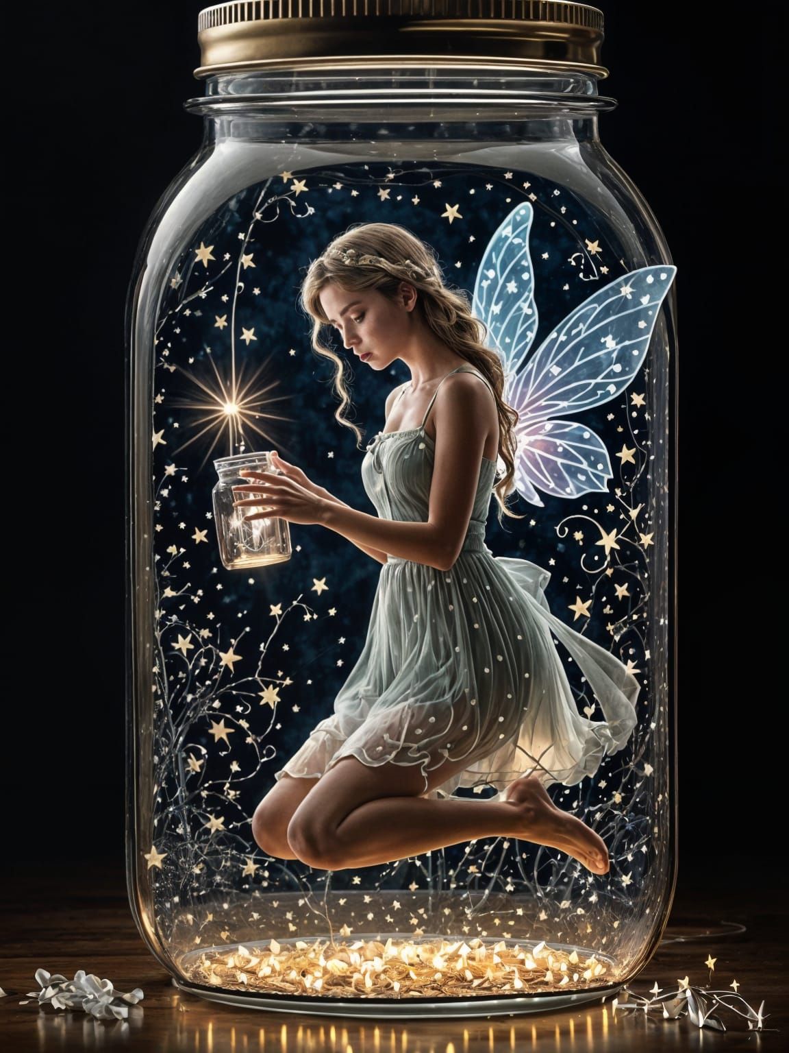 Enchanted Fairy with Light Inside Glass Bell