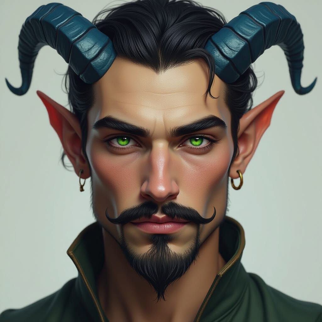 Detailed Matte Painting of a Tiefling Male
