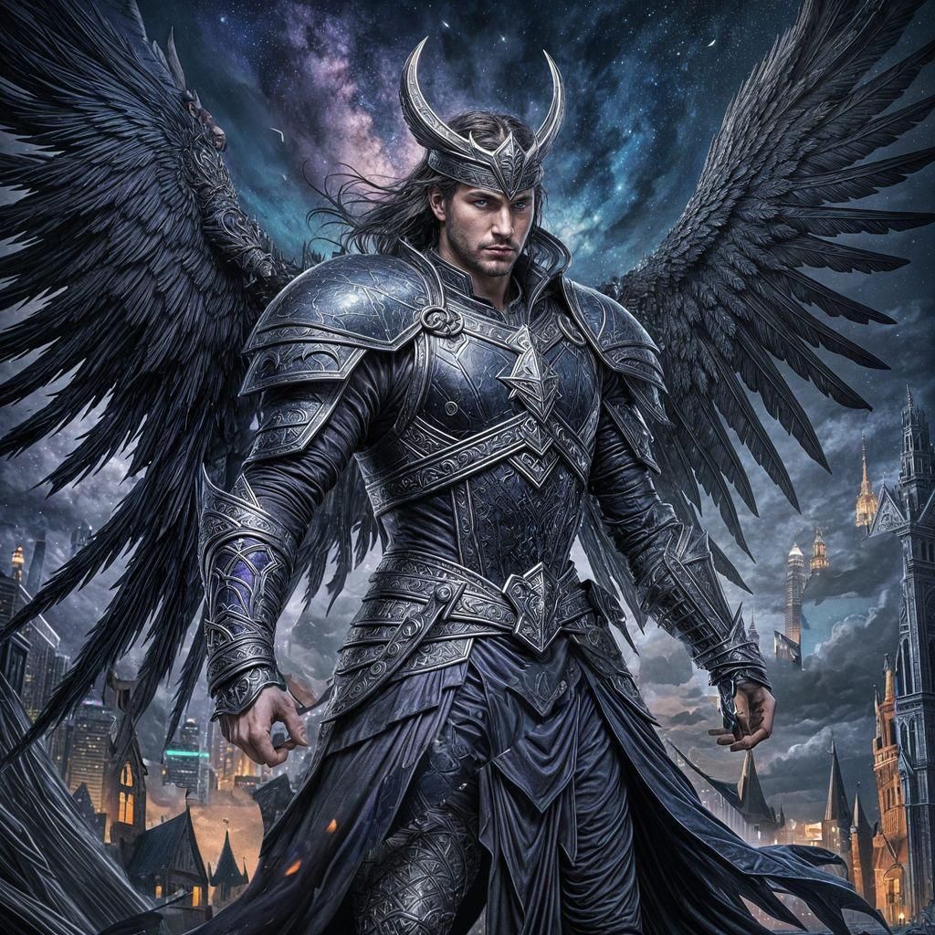 Dark King with Wings and Sword