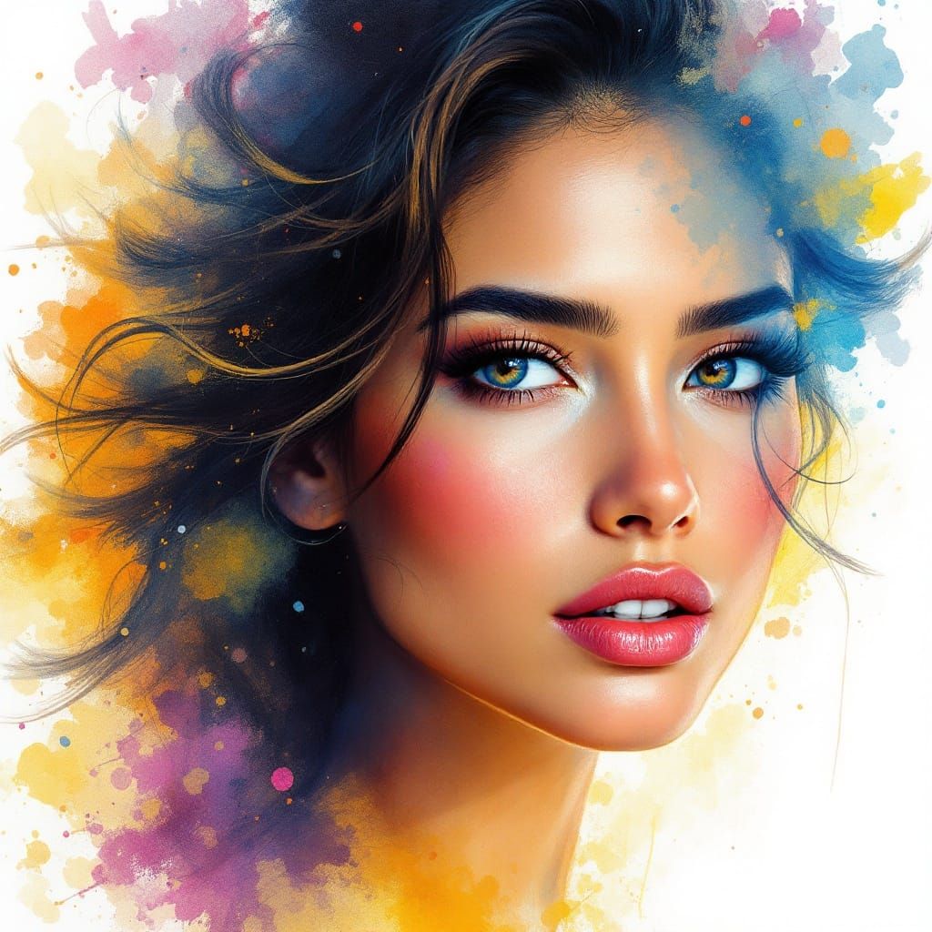 Confident Indonesian Beauty with Radiant Skin and Vibrant En...