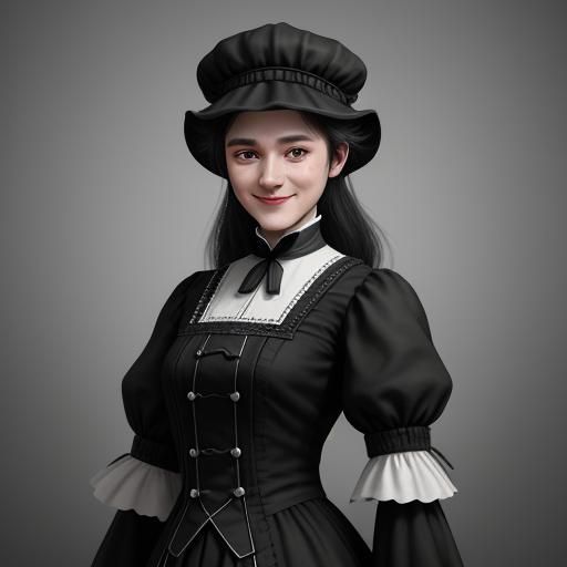 Victorian Maid in Detailed Matte Painting Style