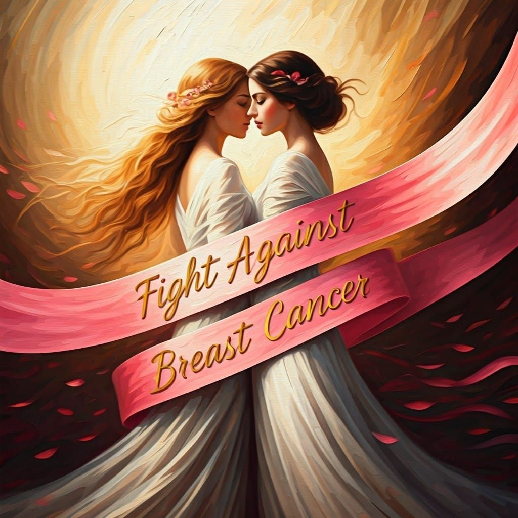 Elegant Women Fight Breast Cancer in Impressionist Style