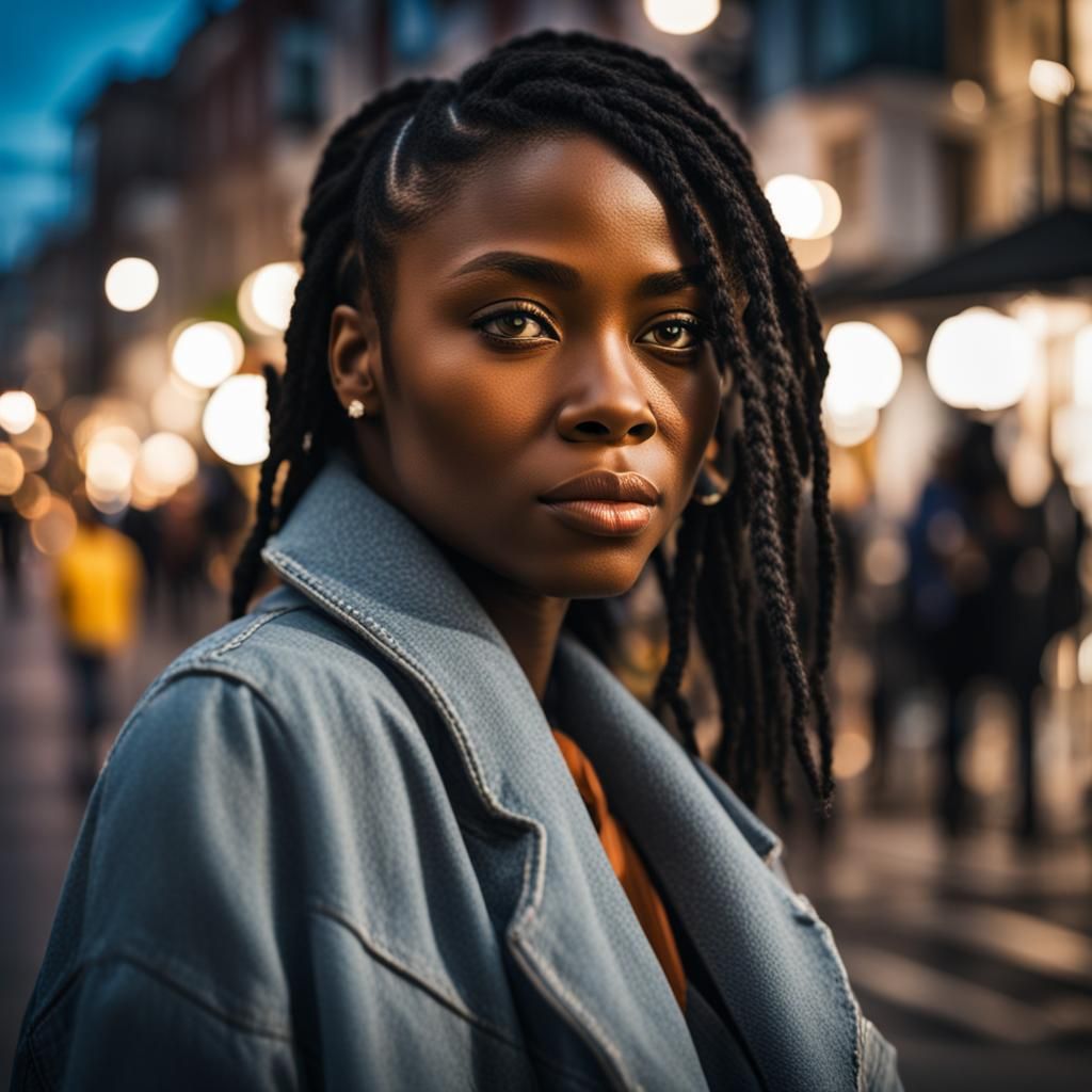 Stunning Portrait of a Black Woman in Town
