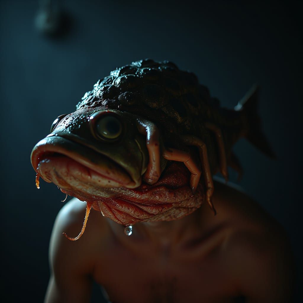 Gothic Creature Emerges from Darkness