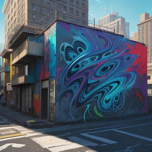 Dynamic Graffiti Street Art with Vibrant Colors