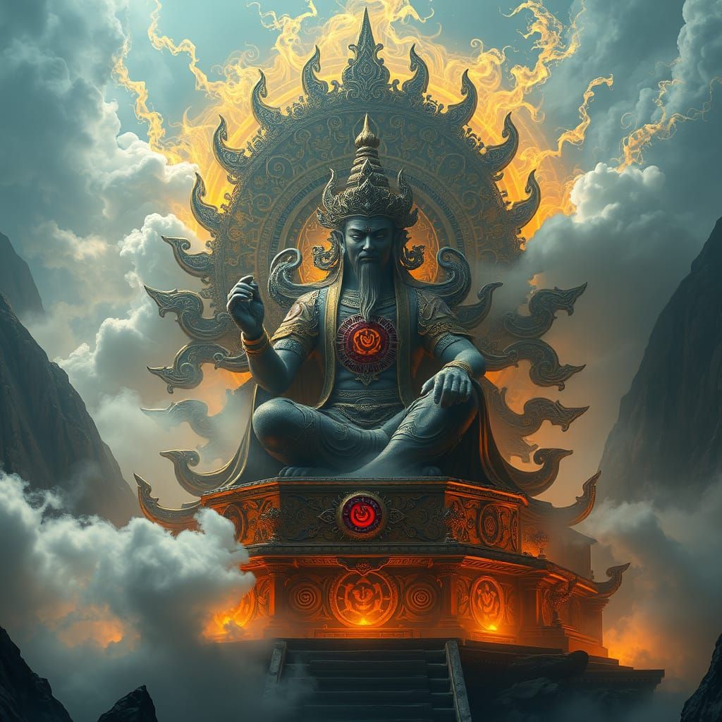 Majestic Ancient God in Divine Grandeur