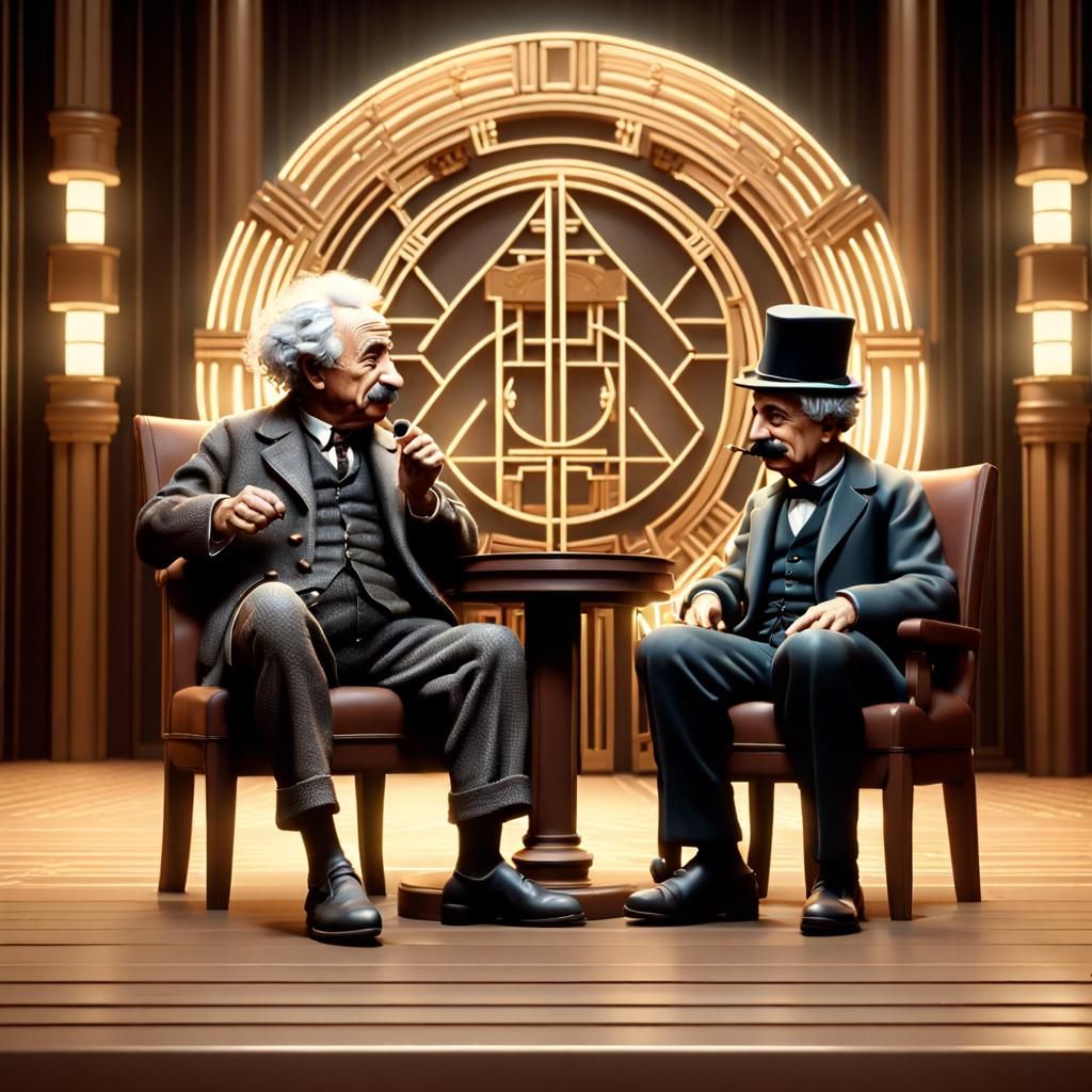 Norman Rockwell inspired Albert Einstein  and Charlie Chapli...