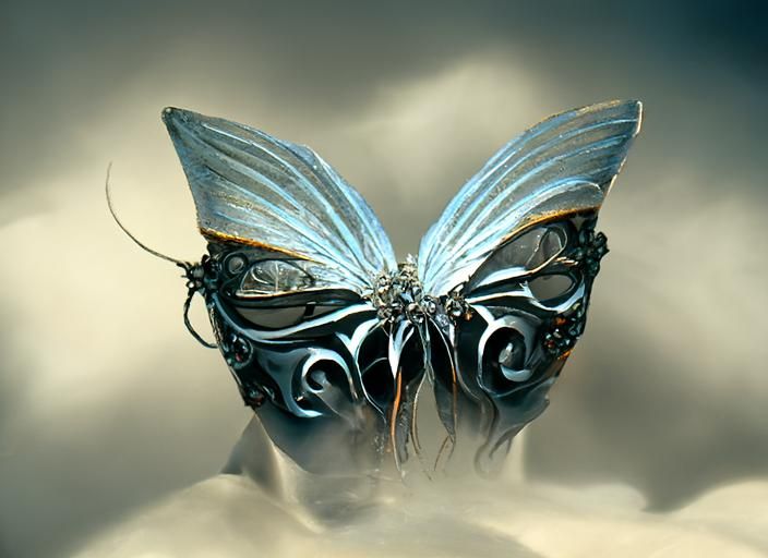 Ethereal Butterfly Mask in Hyperreal Digital Art