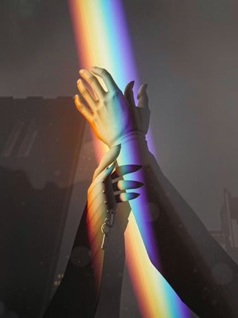 Cyberpunk Android Stands Tall in Dystopian Neon Cityscape