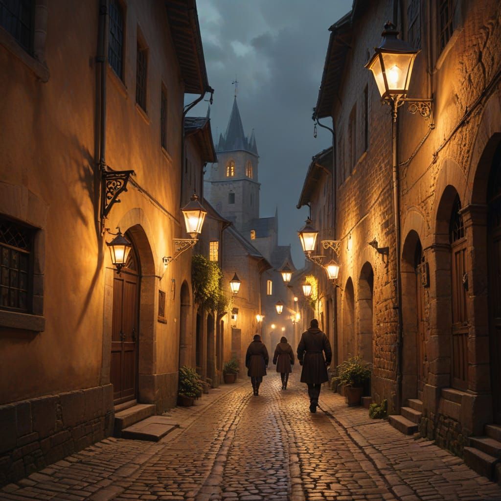 Mystical Medieval Alleyways in Warm Golden Light