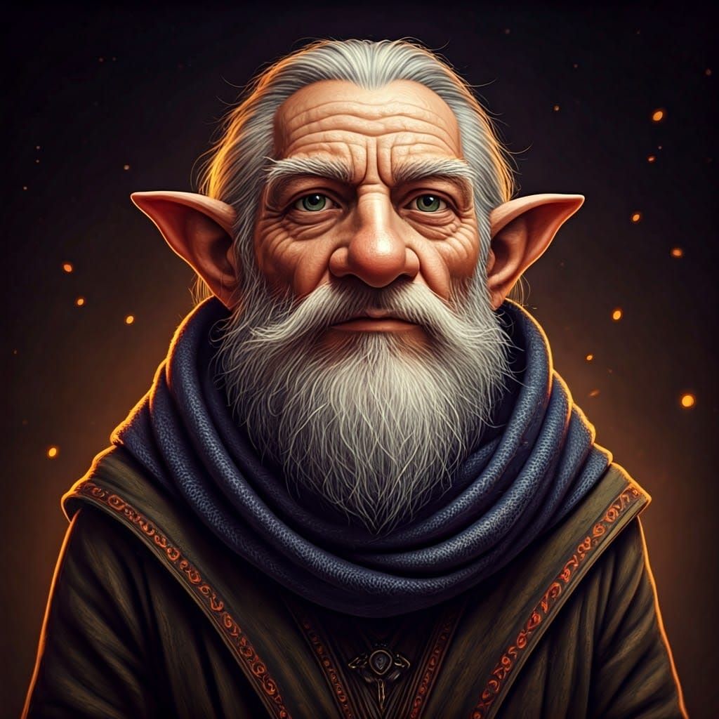 Whimsical Gnome Wizard in Mystical Attire