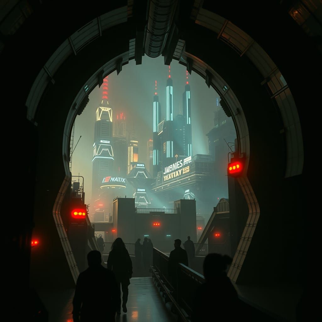 Dystopian Underground Metropolis in Sci-Fi Style