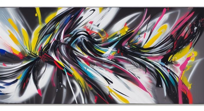Energetic Abstract Graffiti Art in Futura Style