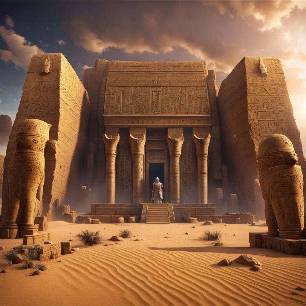 Detailed Matte Painting of an Egyptian Pharaoh