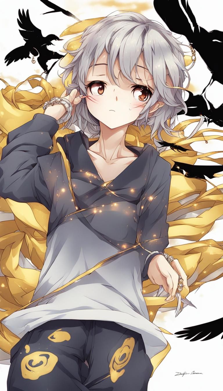 Anime Figure in Stillness with Closed Eyes