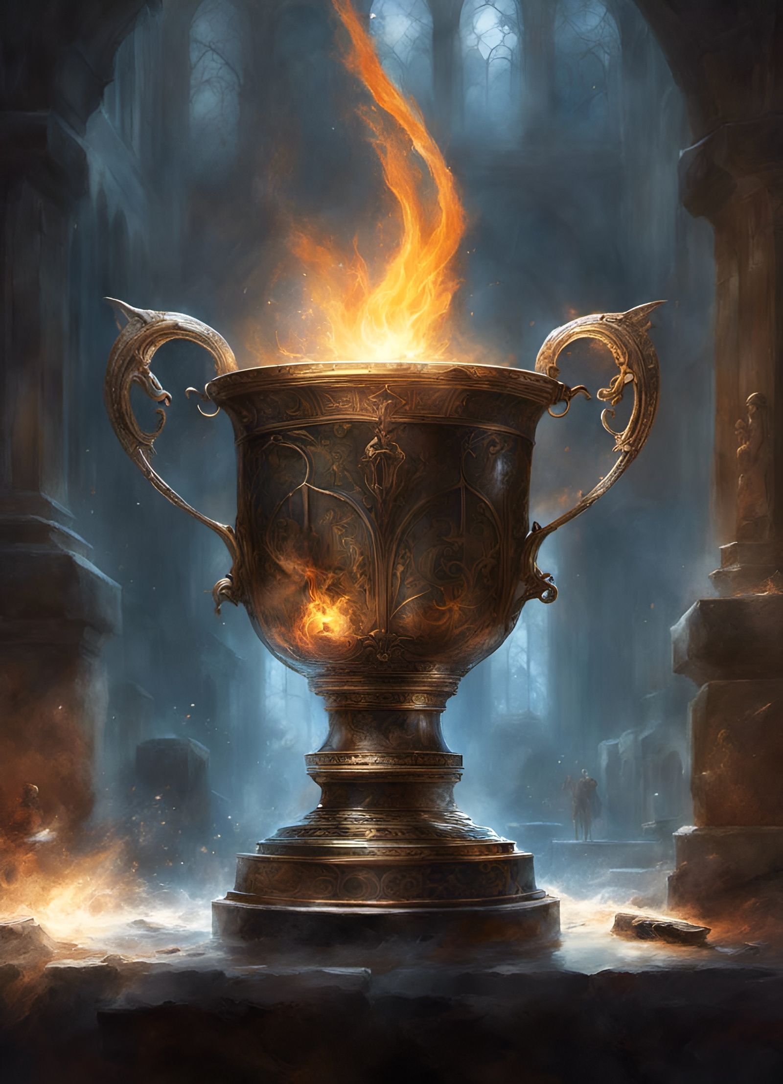 Goblet of Fire: Elegant, Detailed, and Fantastical Painting