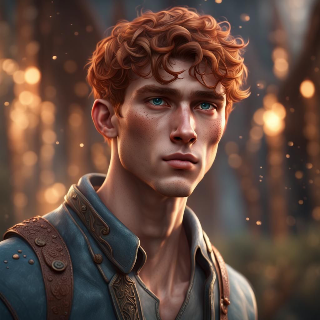 Freckled Man: Detailed Matte Painting in Deep Color