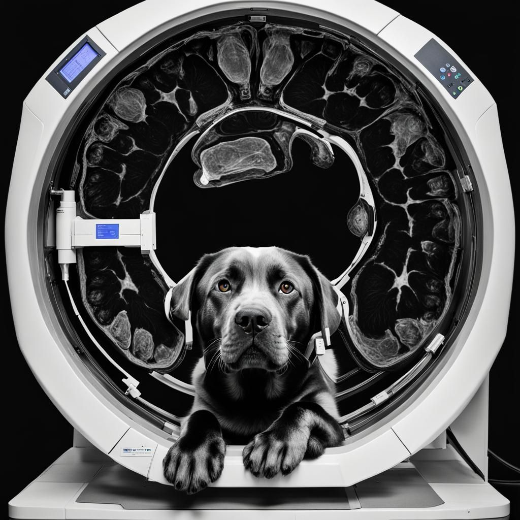 Humorous Labrador Retriever CT Scan