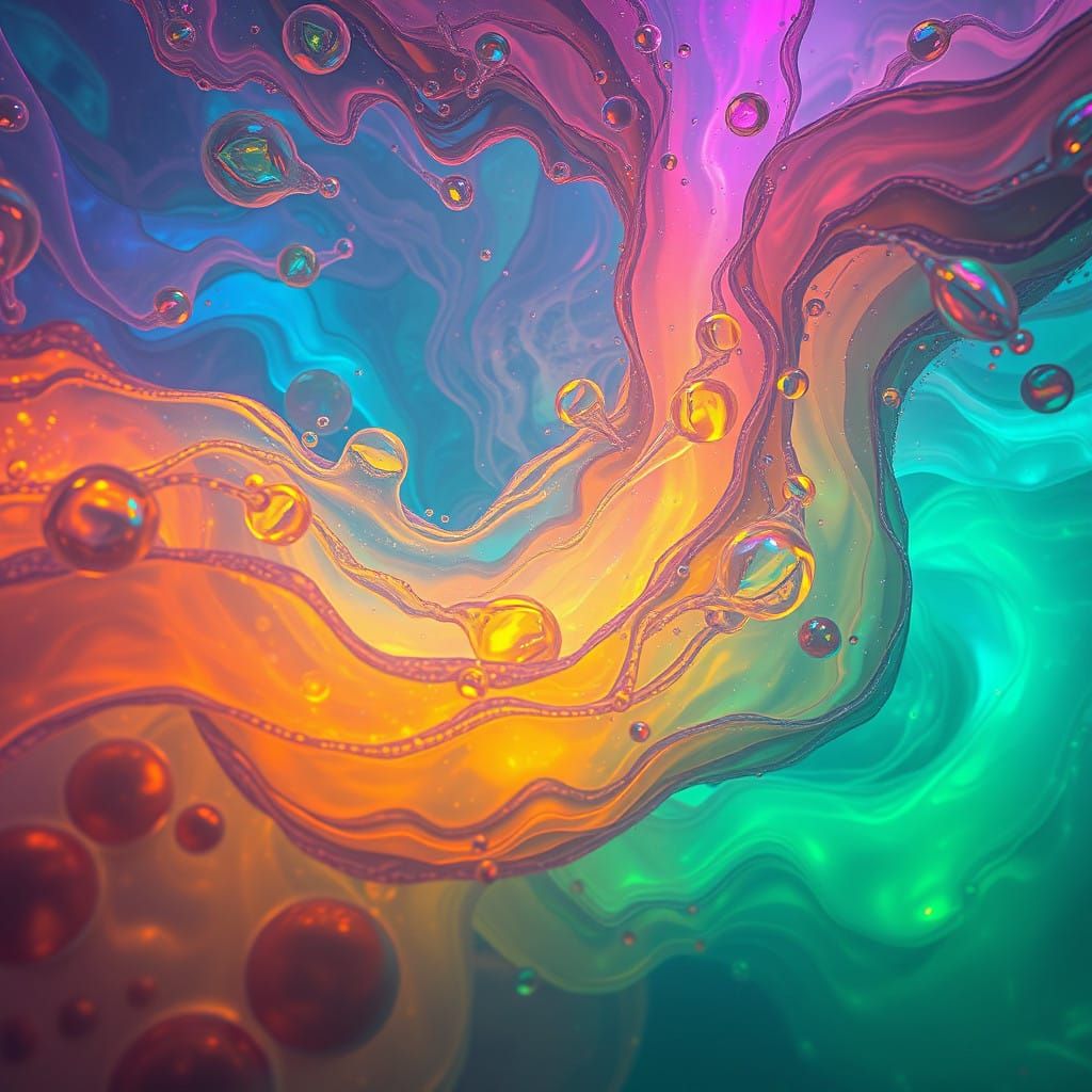 Surreal Liquid Life Force in a Fantasy Realm