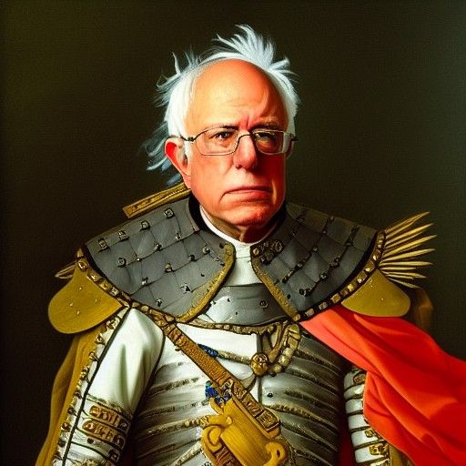 Warrior King Bernie Sanders: Rococo Fresco Portrait