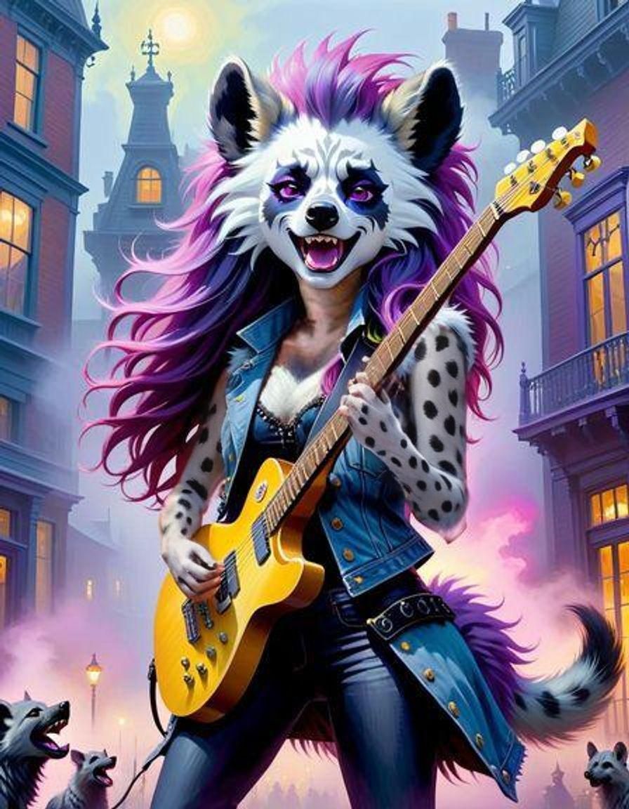 Feminine Furry Guitarist in Victorian England