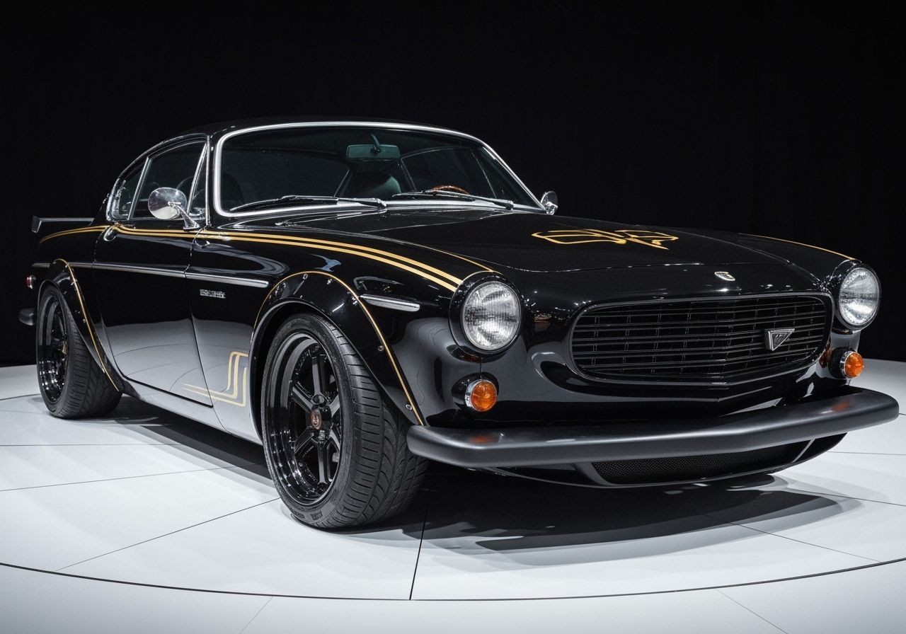 Gloss Black 1970 Volvo 180E Restomod