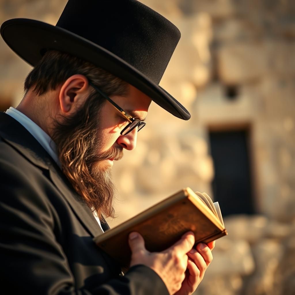 Devout Jew Praying at the Western Wall