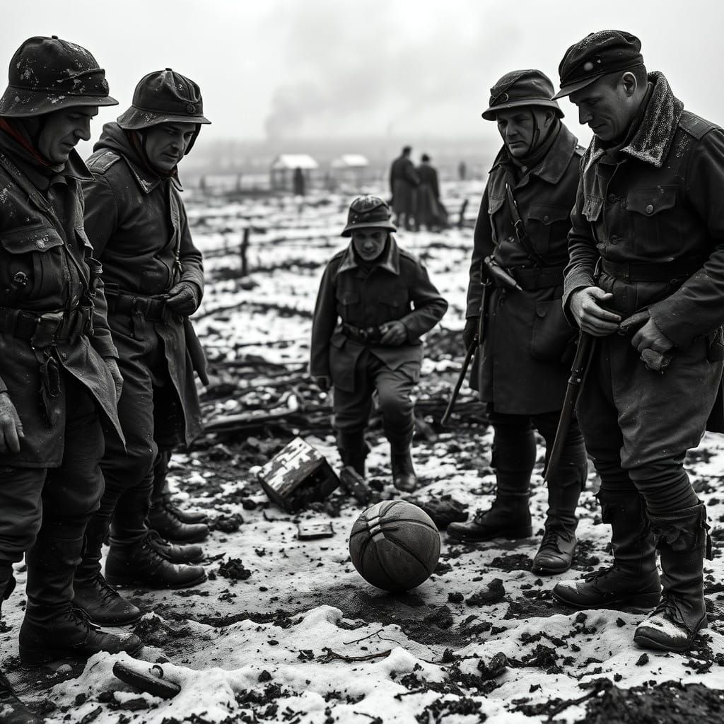 Tattered Soldiers Share Christmas Football Moment in War-Tor...